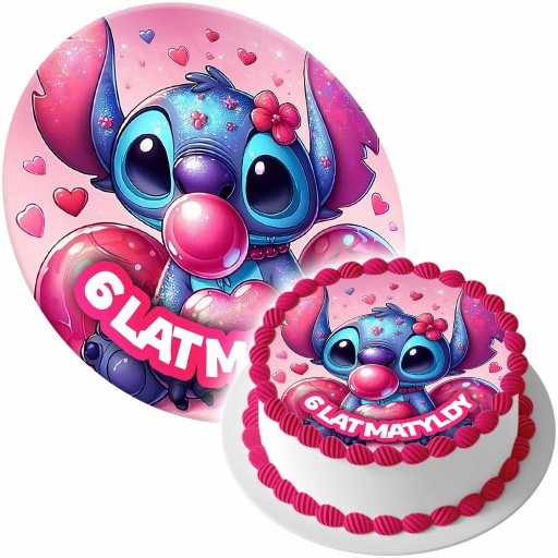 OPŁATEK NA TORT LILO I STICH STITCH + TEKST TWÓJ NAPIS
