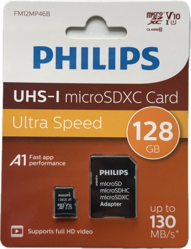 KARTA PAMIĘCI 128 GB PHILIPS UHS-I micro SDXC CLASS 10 ULTRA SPEED 130 MB/s