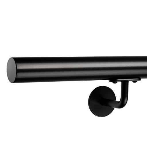 Poręcz ścienna czarna okrągła schodowa 60 cm LOFT