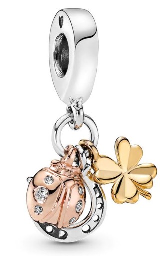 Charms Zawieszki do bransoletek Charmsy Podkowa Zawieszka Koniczynka