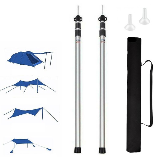 REGULOWANY ALUMINIOWY DRĄŻEK TELESKOPOWY DO NAMIOTU*2 90-230 CM Z TORBĄ