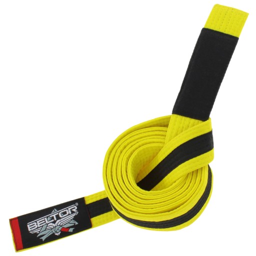 BELTOR PAS DO KIMONA BJJ DLA DZIECI DZICIĘCY ŻÓŁTY-CZARNY M3 KIMONO