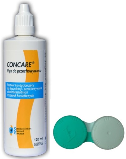 Płyn do soczewek twardych CONCARE 120 ml + pojemniczek