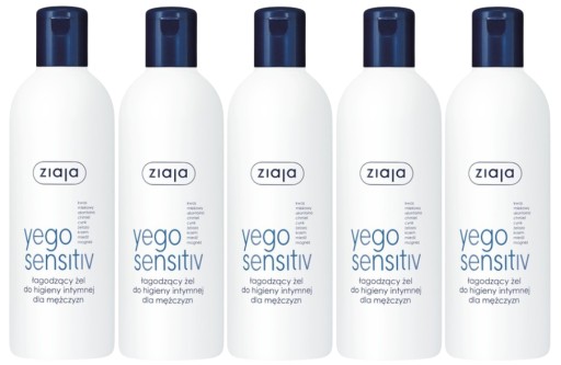 5 sztuk YEGO SENSITIV ŻEL DO HIGIENY INTYMNEJ DLA MĘŻCZYZN 300 ML Skuteczny