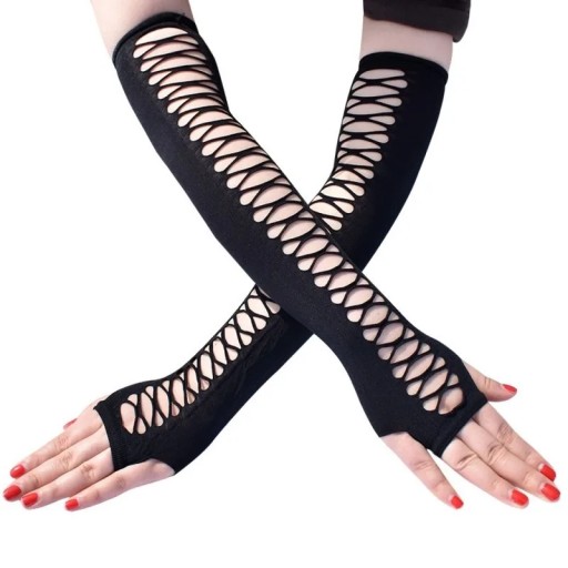 Women's Long Tulle Gloves Sheer Wedding Gloves Elbow Length Opera Party