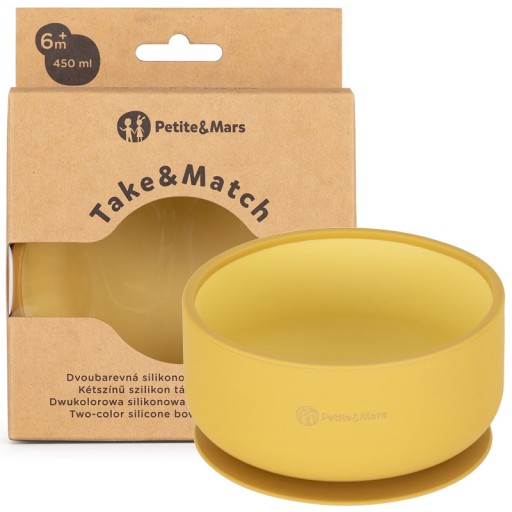 PETITE&MARS SILIKONOWA DWUKOLOROWA MISECZKA Z PRZYSSAWKĄ