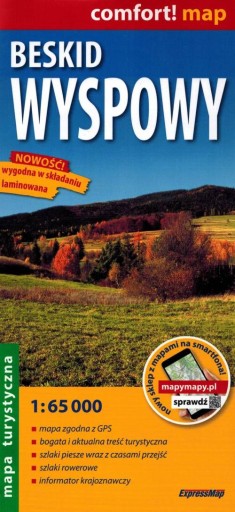BESKID WYSPOWY 1:65 000 MAPA TURYSTYCZNA LAMINOWANA 2024 EXPRESSMAP