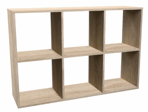 NOWOCZESNY REGAŁ KOMOROWY MALAX 2X3 DĄB SONOMA