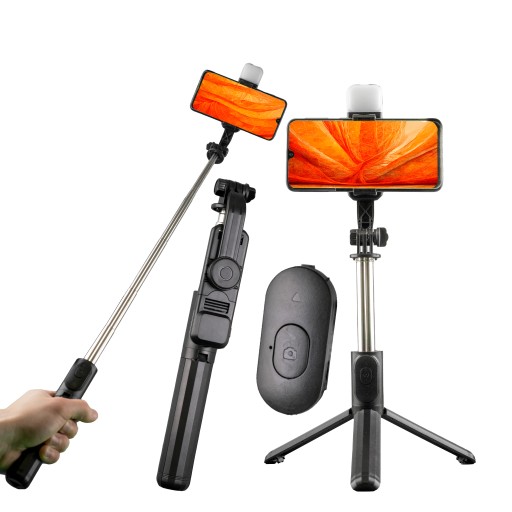 KIJEK DO SELFIE STICK STATYW TRIPOD BLUETOOTH LED