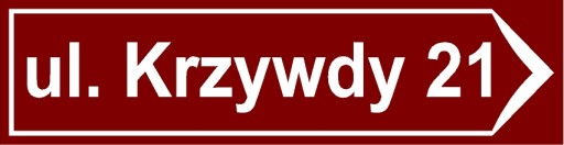 Tabliczka Informacyjna Kierunkowa Adresowa Strzałka Ulica Numer Metalowa