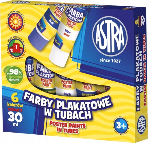 Farby Plakatowe Astra 6 Kolorów Tuba AS83119900