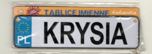 KRYSIA mini Tablica Rejestracyjna Imienna metal