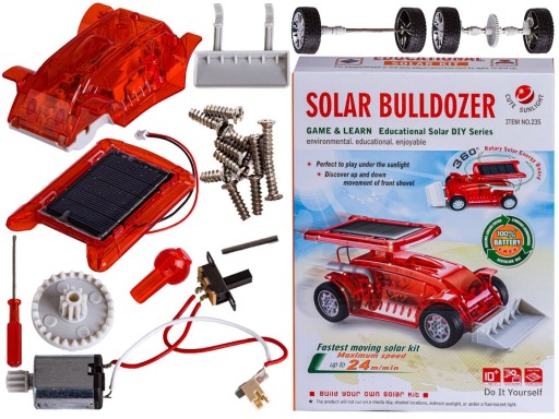 zestaw Konstrukcyjny Solarny Buldożer z Panel na Prezent Mikołajki Mikołaja