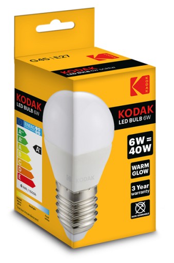 Żarówka LED Kodak E27 6W 480lm G45 3000K kulka