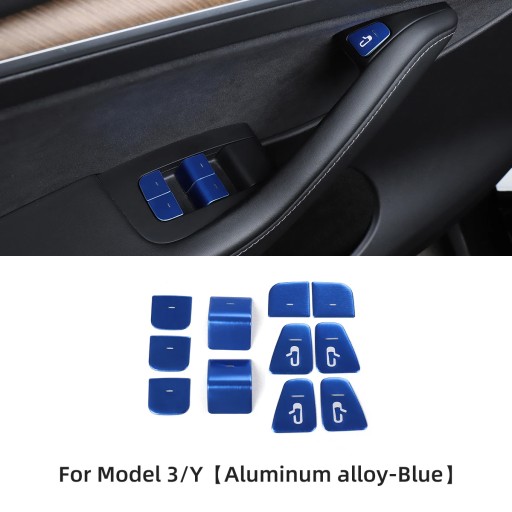 Dla Tesla Model 3 Model Y 2017-2023 dekoracja przycisku przełącznika szyby samochodu Sti