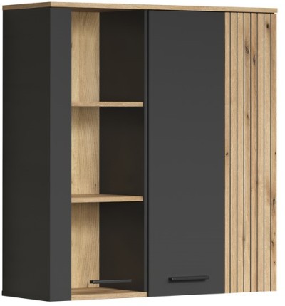 Witryna wisząca ESTEBAN 2D1W dąb evoke / grafit LOFT LAMELE