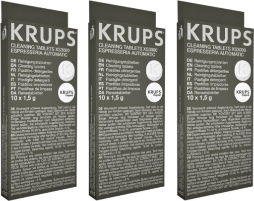 3x Tabletki czyszczące do ekspresu KRUPS XS3000