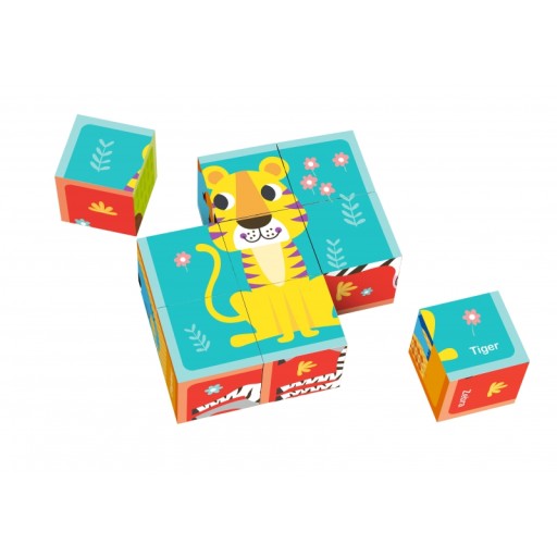 TOOKY TOY UKŁADANKA MONTESSORI 9 BLOKÓW PUZZLE + WZORY