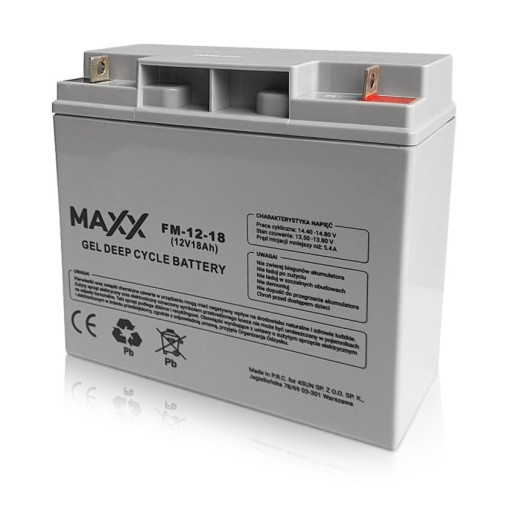 Akumulator żelowy Maxx 12V 18ah Deep Cykle