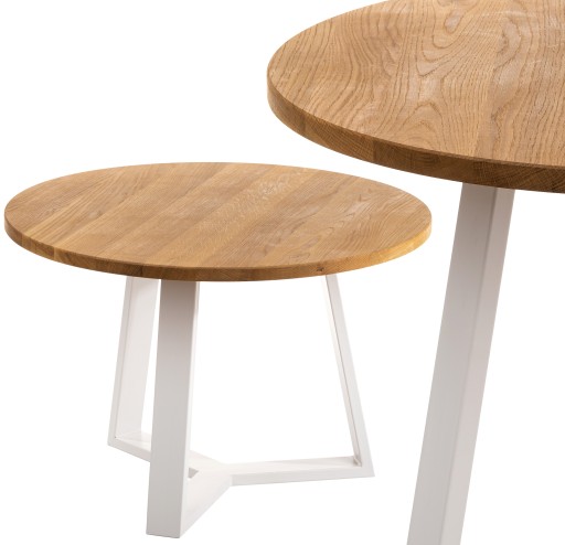 STOLIK KAWOWY OKRĄGŁY 70 CM NOWOCZESNY DĘBOWY LOFT