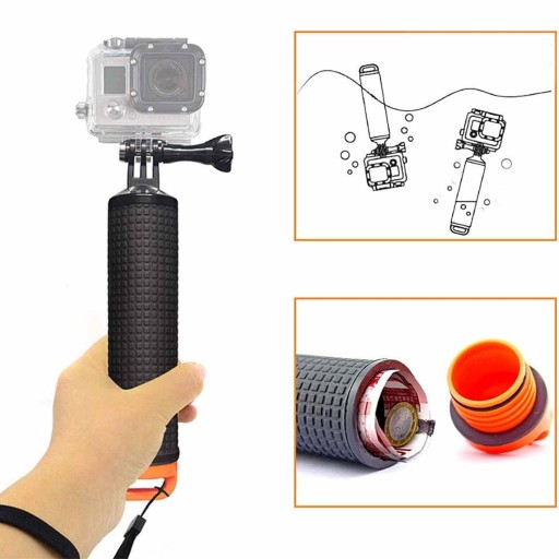 Uchwyt Pływający Pływak Boja do GoPro HERO 10 9 8 7 6 5 4 BLACK