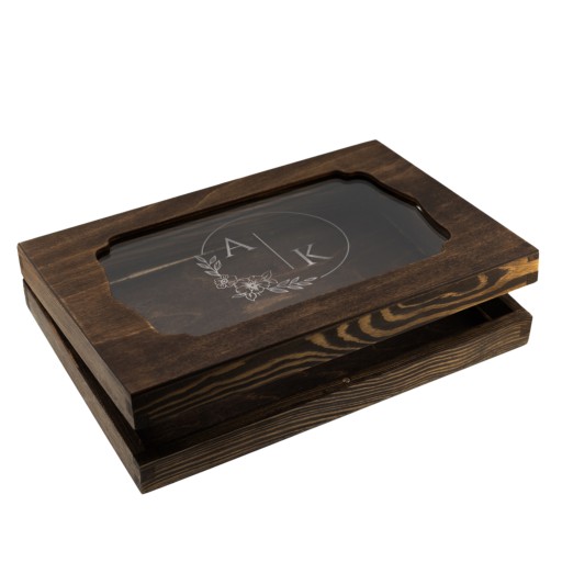 Drewniane pudełko na zdjęcia 15x23 15x21 Personalizowane