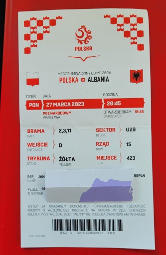 Bilet Polska- Albania