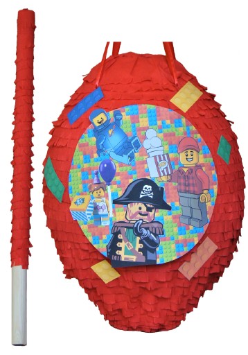 PINIATA na wzór Klocki Lego na Urodziny XL + KIJ