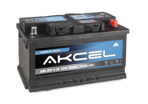 AKUMULATOR AKCEL 80AH, 740 A, P+ 315x175x175