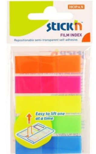 Zakładki indeksujące STICKIN 5 kolorów NEON ZZ 100 sztuk