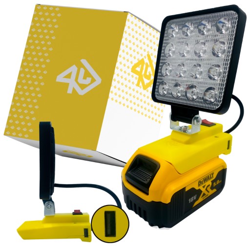 LAMPA ROBOCZA DO DEWALT HALOGEN LAMPKA 18V + USB