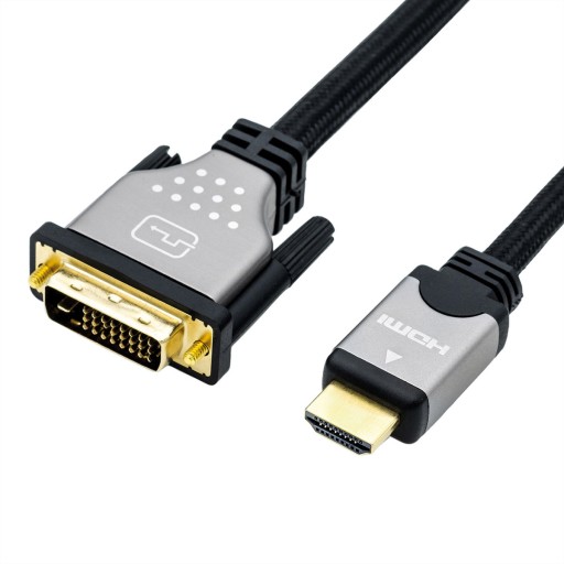 Kabel do monitora DVI 24+1 HDMI Dual Link M/M 2m