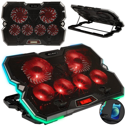 CICHA PODSTAWKA CHŁODZĄCA POD LAPTOPA LED RGB USB