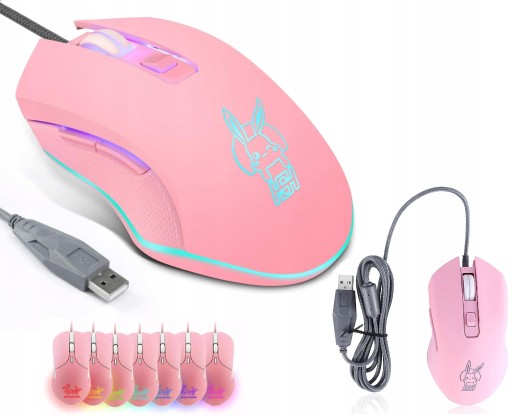 Myszka przewodowa VIYOGO Pink Type-C Silent Click