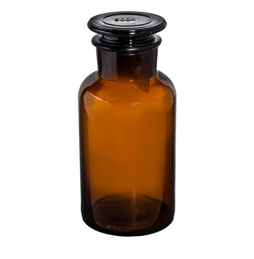 Butelka szklana 500ml brąz z szlifowanym korkiem