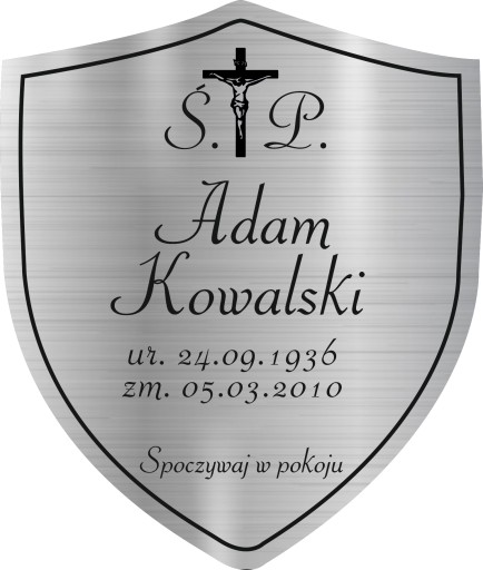 TABLICZKA NAGROBNA NAGROBKOWA grawer nierdzewna