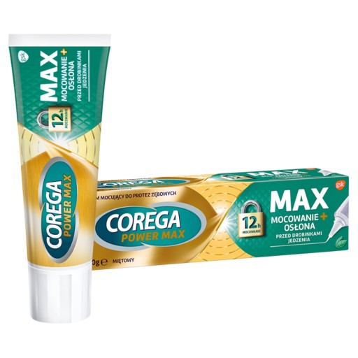 COREGA DO MOCOWANIA PROTEZ POWER MAX MIĘTA 40G/KUP 2 SZTUKI WANIENKA GRATIS