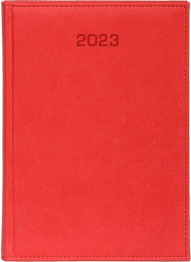 KALENDARZ KSIĄŻKOWY 2023 TERMINARZ A4 czerwon graw