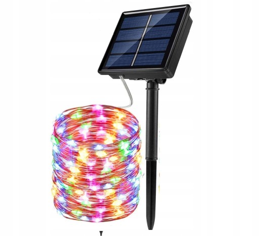 GIRLANDA LAMPKI SOLARNE DRUCIK 200LED 20m LAMPKI OGRODOWE SOLARNA Bez Pilota