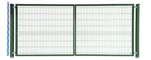 BRAMA 170cm zielona PANELOWA dwa SŁUPKI RAL6005 dwuskrzydłowa 173cm