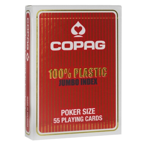 Karty Copag Jumbo Poker 100% Plastic Czerwone