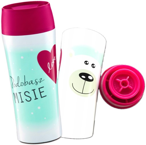 KUBEK termiczny AMBITION love BIDON TERMOS 400ml Oldman PODOBASZ MISIE