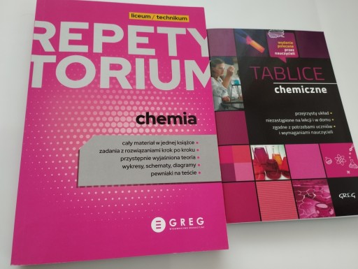 CHEMIA Repetytorium Liceum 2023 + TABLICE GREG x2