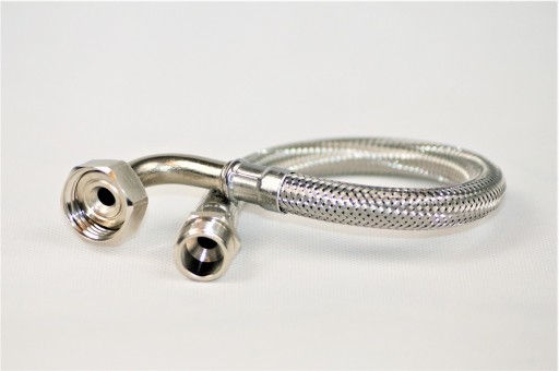 WĘŻYK-WĄŻ W OPLOCIE W-N 1/2''x3/8'' KOLANKO 80cm