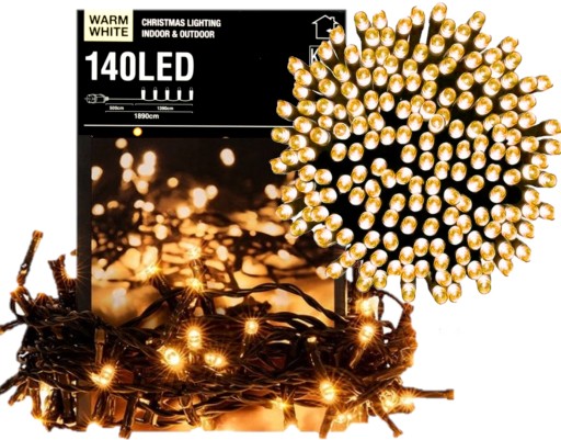 LAMPKI CHOINKOWE OŚWIETLENIE ŚWIĄTECZNE 140 LED