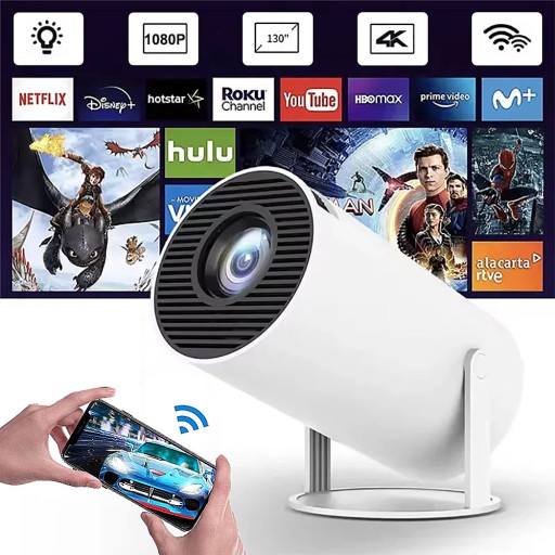 MINI PROJEKTOR 4K ANDROID 11 H713 HY300 WIFI6 BT5.0 KINO DOMOWE PROJEKTOR
