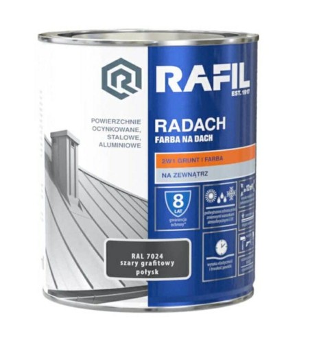 RAFIL Radach farba na dach szary grafitowy połysk