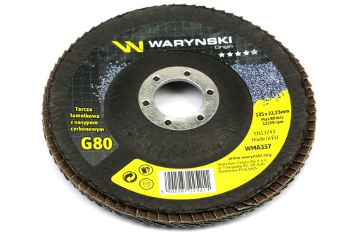 Tarcza lamelkowa cyrkonowa 125mm GR80 Waryński 10x