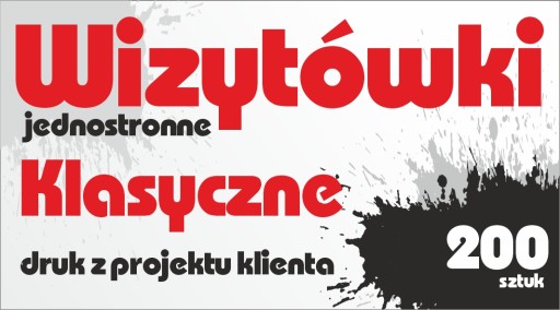 Wizytówki jednostronne 200 sztuk