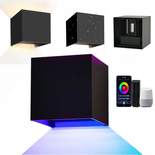 KINKIET ŚCIENNA LED RGB LAMPA NOCKA WIFI APLIKACJA GŁOSOWYM 9W